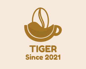 Latter - Brown Coffee Bean Mug logo design