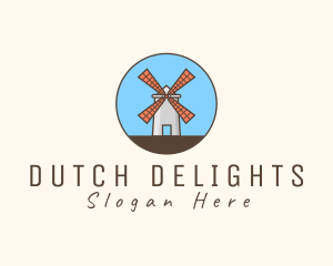 Dutch - Windmill Farm Countryside logo design