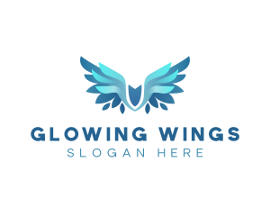 Wings Flying Angel logo design