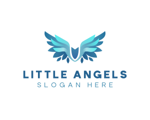 Wings Flying Angel logo design