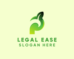 Organic Leaf Letter P Logo