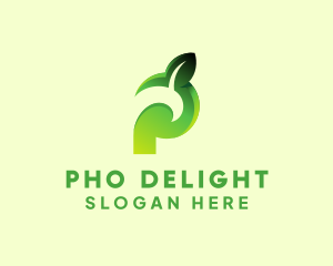 Organic Leaf Letter P logo design