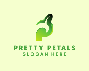 Organic Leaf Letter P logo design