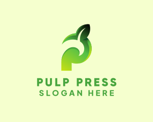 Organic Leaf Letter P logo design