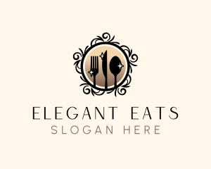 Elegant Cutlery Utensils logo design