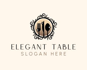 Elegant Cutlery Utensils logo design