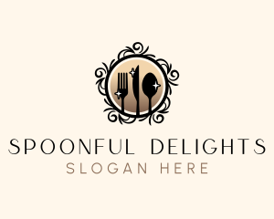 Elegant Cutlery Utensils logo design