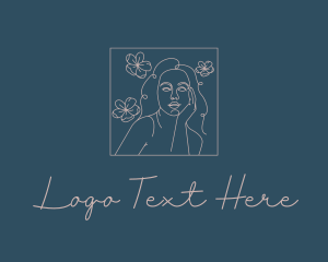 Lineart - Floral Feminine Salon logo design