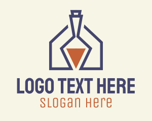 Bottle - Liquor Bottle Home logo design