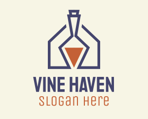 Liquor Bottle Home logo design