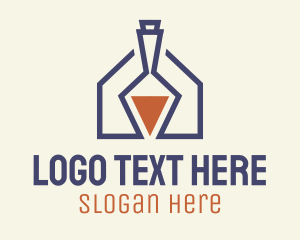 Whiskey - Liquor Bottle Home logo design