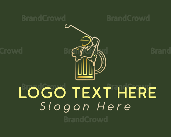 Gold Golfer Beer Logo