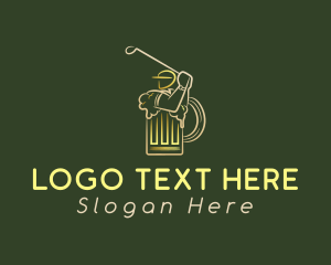 Booze - Gold Golfer Beer logo design