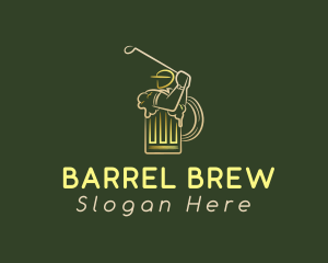 Gold Golfer Beer logo design