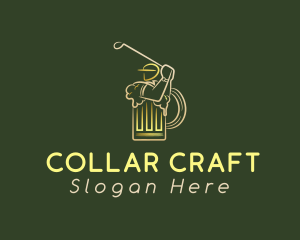 Gold Golfer Beer logo design