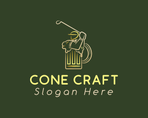 Gold Golfer Beer logo design