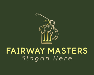 Gold Golfer Beer logo design