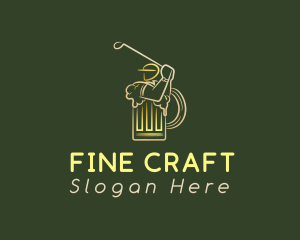 Gold Golfer Beer logo design