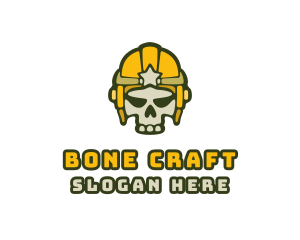 Skeletal - Gaming Skull Helmet logo design