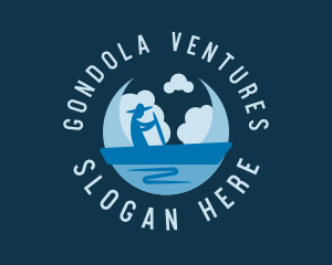 Gondolier - Moon Gondola Sailing logo design