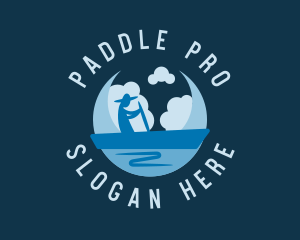 Kayaking - Moon Gondola Sailing logo design
