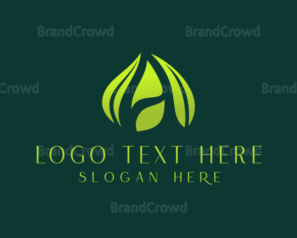 Eco Leaf Letter A Logo