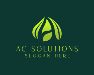 Eco Leaf Letter A logo design