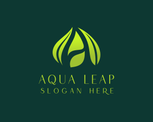 Eco Leaf Letter A logo design