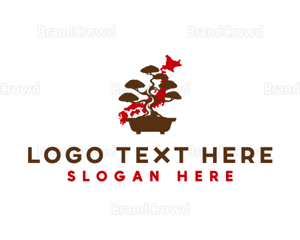 Japanese Bonsai Plant Logo