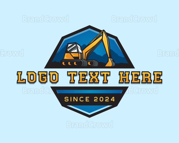 Construction Digger Excavator Logo