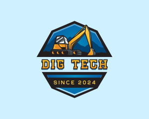 Construction Digger Excavator logo design