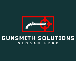 Firearm Target Gun Shooting logo design