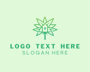 Greenery - Leaf House Property logo design