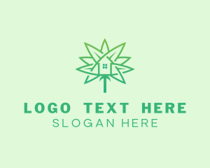 House - Leaf House Property logo design