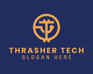 Crypto Tech Letter T logo design