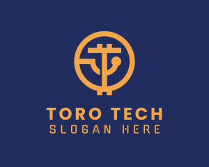 Crypto Tech Letter T logo design