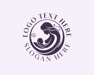 Mom - Mother Baby Breastfeeding logo design