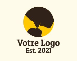 Care - Father & Baby Silhouette logo design