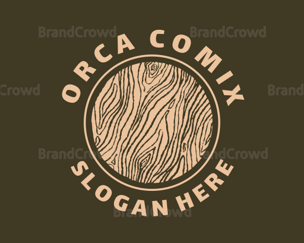 Round Wood Tree Texture Logo