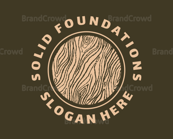 Round Wood Tree Texture Logo
