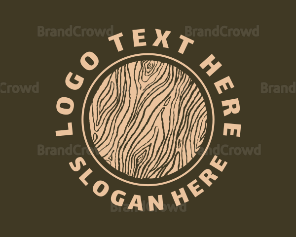 Round Wood Tree Texture Logo