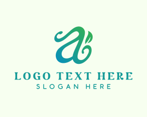 Calligraphy - Organic Herb Letter A logo design