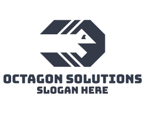 Gray Octagon Snake logo design