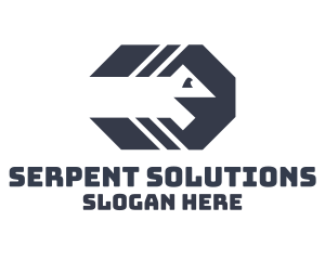 Gray Octagon Snake logo design