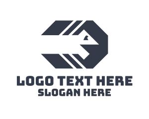 Reptile - Gray Octagon Snake logo design