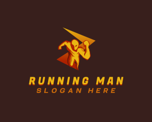 Running Man Electricity logo design