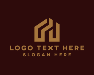 Hotel - Gold Residential Building logo design
