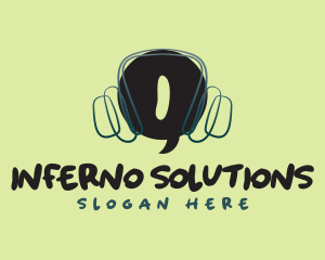 Speech Bubble Headset logo design