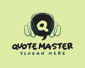 Speech Bubble Headset logo design