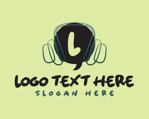 Speech Bubble Headset Logo